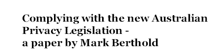 title for Mark Berthold paper on Privacy Act