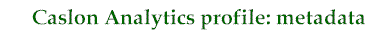 title for metadata profile